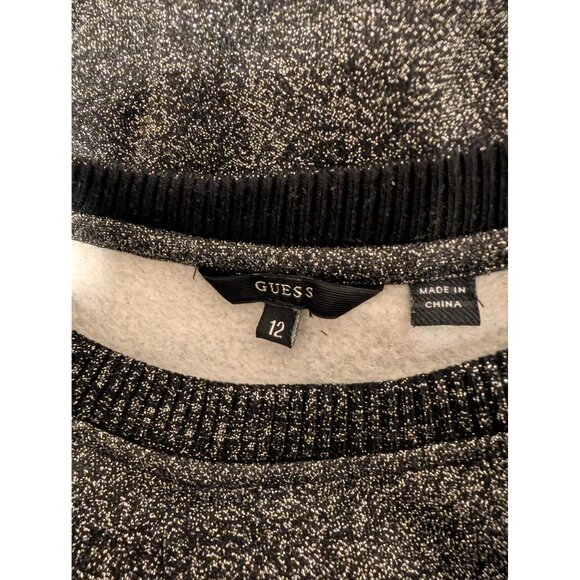 Guess Long Sleeve Cold Shoulder Logo Sweater size 12 - Picture 4 of 5